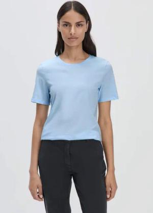 hessnatur Damen T-Shirt Regular aus Bio-Baumwolle - blau - Größe 44