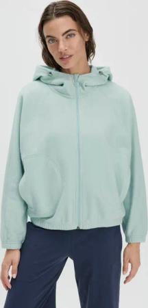 hessnatur Loungewear Softfleece Jacke Oversized ACTIVE COMFORT aus Bio-Baumwolle - grün - Größe S