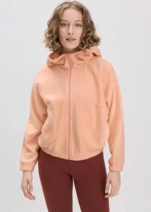 hessnatur Loungewear Softfleece Jacke Oversized ACTIVE COMFORT aus Bio-Baumwolle - orange - Größe S