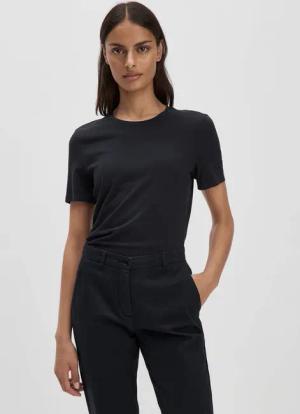 hessnatur Damen T-Shirt Regular aus Bio-Baumwolle - schwarz - Größe 36