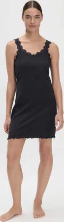 hessnatur Damen Nachthemd Fitted COTTON FEEL aus Bio-Baumwolle - schwarz - Größe 36