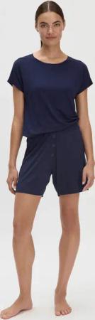 hessnatur Damen Schlafshorts Regular PURE FLOW aus TENCEL™ Modal - blau - Größe 36