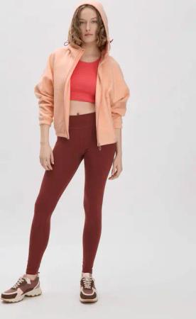 hessnatur Loungewear Leggings Fitted Medium Cut ACTIVE LIGHT aus Bio-Baumwolle - braun - Größe XS/k