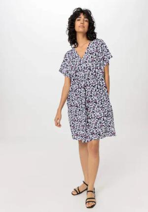 hessnatur Damen Jersey Kleid Mini Relaxed aus Bio-Baumwolle - lila - Größe S