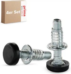 Prima-Online Stellfuß 4er Set Stellfüße M8–M10, höhenverstellbar Möbelfuß Schraubfüße Stahl