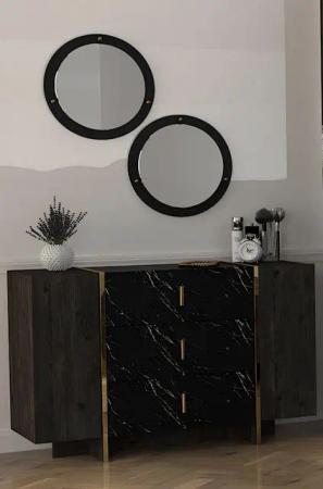 JVmoebel Kommode Anrichte mit Spiegel Sideboard Kommoden Flurkommode Sideboard Kommode (Kommode mit 2 Spiegeln), Made in Europa
