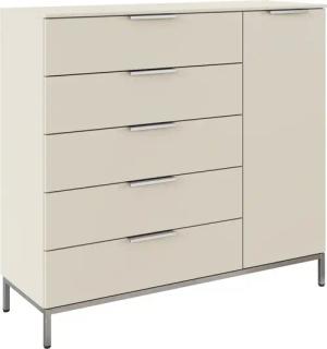 rauch Kombikommode "Kommode Türkommode Sideboard Kombikommode FLIPP", (Breite 120 cm mit 2 Einlegeböden), 1-türig mit 5 Schubladen und Soft-Close-Funktion