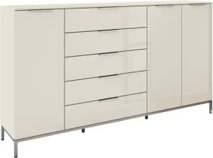 rauch Kombikommode "Kommode Türkommode Sideboard Kombikommode FLIPP mit Glasfront", (Breite 200 cm mit 4 Einlegeböden), 3-türig mit 5 Schubladen und Soft-Close-Funktion sowie Glasfront