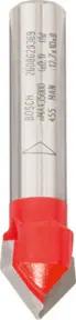 Bosch V-Nutfräser Expet for Wood mit 8 mm Schaft D 12,7 mm L 10 mm G 44,5 mm 90°