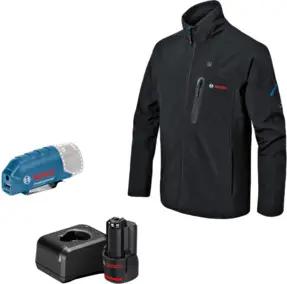 Bosch Beheizbare Kleidung GHJ 12+18V XA: Akkuadapter, Ladegerät, 1x Akku, Gr. S