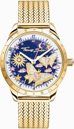 Thomas Sabo WA0430-291-207-33 Damenuhr Schmetterlinge Goldfarben 33mm 5ATM