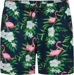 Jack & Jones Comfort Stretch Badeshorts mit Flamingo-Print