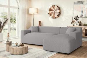 Home affaire Ecksofa "LILLIANA Designsofa, L-Form mit Recamiere rechts/links bestellbar", L-Form mit Wellenunterfederung, Maße B/T/H: 256/160/76 cm
