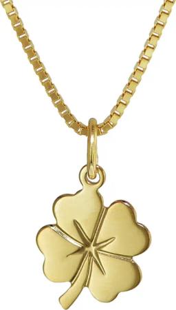 trendor 35922 Kleeblatt Anhänger Gold 333 (8 Karat) + goldplattierte Halskette