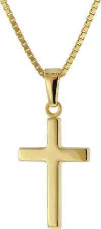 trendor 51056 Damen Kreuz-Anhänger 333 / 8K Gold + Vergoldete Silberkette