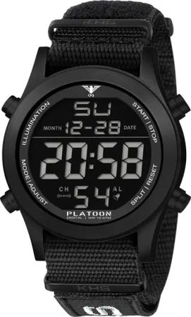 KHS PLABSD.NXT7 Armbanduhr Platoon Digital Stahl Geschwärzt