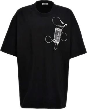Off-White - Printed Cotton T-Shirt - Größe S - schwarz