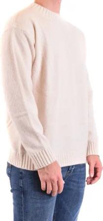 Laneus - White Off Cashmere Blend Sweater - Größe 48 - weiß