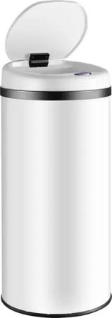 Sensor Mülleimer Weiß Edelstahl 50L