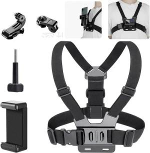 RWEUOQ Brustgurt Brustgurt Handy-Brustgurt mit Trageband (Drehbarer Halter, 1-tlg., Handy Brustgurthalter), Brusthalterung Verstellbarer, kompatibel mit Allen Action-Kameras