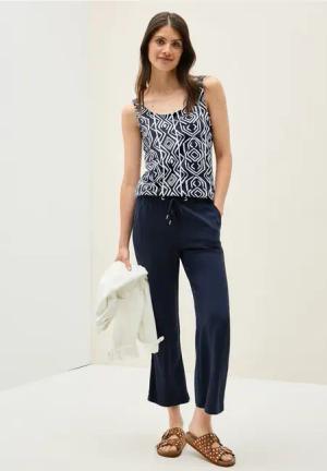 Cecil Damen Top mit Smok-Details in Blau, Gr: XS