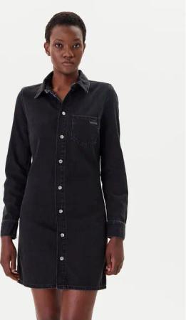 Calvin Klein Jeans Jeanskleid J20J225171 Schwarz Slim Fit