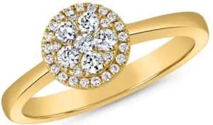 Goldener Halo-Ring mit Diamanten für Damen
