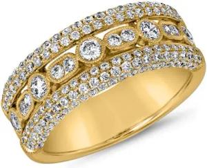 Damenring aus Gelbgold mit Brillanten, gravierbar