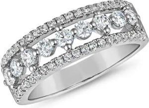 Diamantring für Damen aus Weißgold oder Platin
