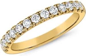 Goldener Half-Eternity Diamantring mit Krappenfassung