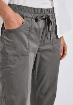 Street One Frauen Hose im Loose Fit in Grau, Gr: 36