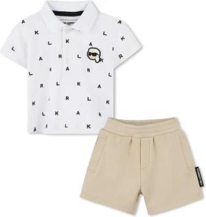Karl Lagerfeld Kids Set Polohemd und Shorts Z30501 S Beige Regular Fit