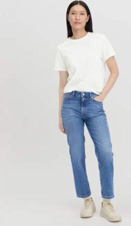 hessnatur Damen Jeans BEA High Rise Straight aus Bio-Denim - blau - Größe 34/29