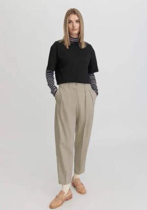 hessnatur Damen Hose Ballon Relaxed aus Bio-Baumwolle - beige - Größe 38