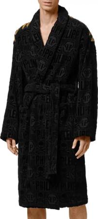 Philipp Plein - Bademantel Eagle - Größe S - schwarz