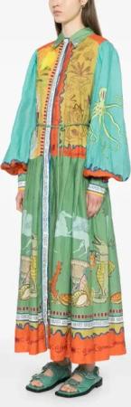 Alemais - Surrealist Summer Ramie Shirt Dress - Größe 10 - bunt