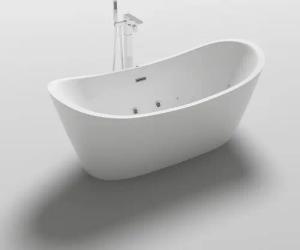 HOME DELUXE Badewanne OVALO PLUS, 180 x 90 x 72 cm - Whirlpoolfunktion I Freistehende Badewanne