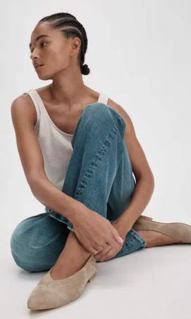 hessnatur Damen Ballerina aus chromfrei gegerbtem Nubuk-Leder - grau - Größe 38