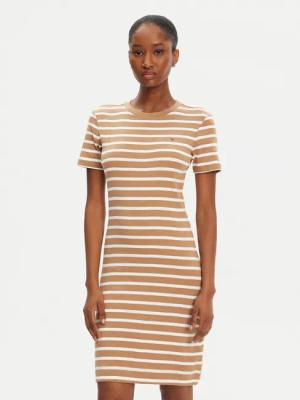 Tommy Hilfiger Kleid für den Alltag New Cody WW0WW42721 Beige Slim Fit