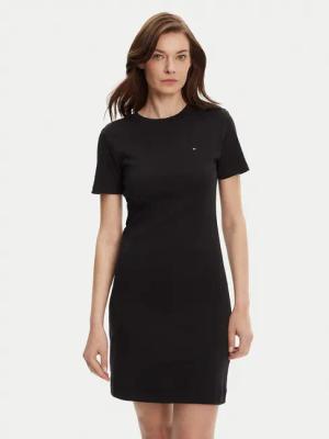 Tommy Hilfiger Kleid für den Alltag New Cody WW0WW42721 Schwarz Slim Fit