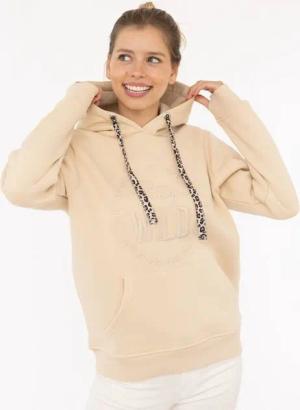 Zwillingsherz Hoodie "Nelina" mit Leo Band und schlichter Stickerei "Stay Wild