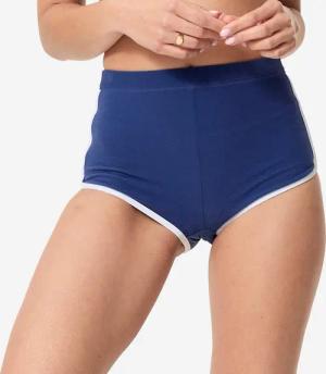 Bikini-Hose Surfen Damen hoher Taillenbund Caro blau