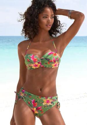 LASCANA Bikini-Hose Damen salbei-pink bedruckt Gr.42