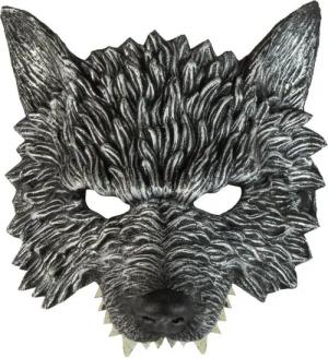Widmann S.r.l. Verkleidungsmaske Halloween 'kinnlose Wolfsmaske', Grau