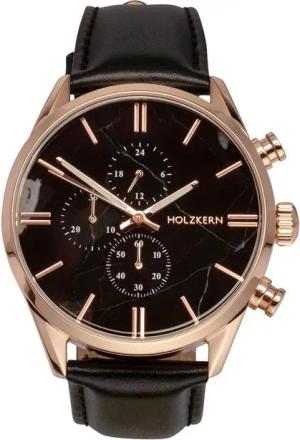Holzkern Quarzuhr Chronograph Relational Marmor/Roségoldfarben