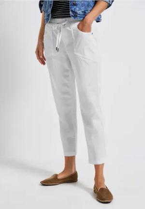 Street One Frauen Hose im Loose Fit in Weiß, Gr: 44