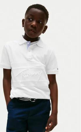 Tommy Hilfiger Poloshirt Flag KB0KB09714 Weiß Regular Fit