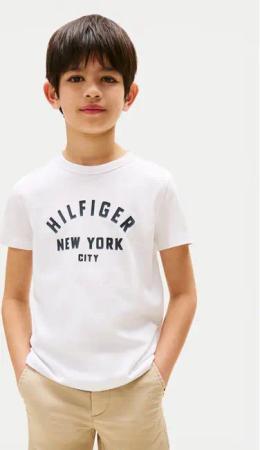 Tommy Hilfiger T-Shirt Curved Graphic KB0KB09800 Weiß Regular Fit