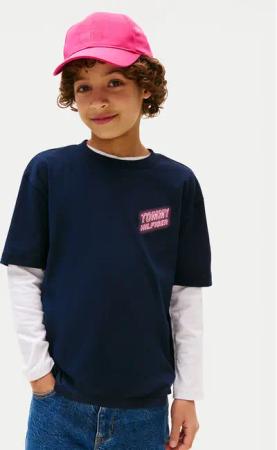 Tommy Hilfiger T-Shirt Neon Graphic KB0KB09849 Dunkelblau Regular Fit