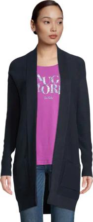 TOM TAILOR Longstrickjacke, aus Rippstrick mit aufgesetzten Taschen